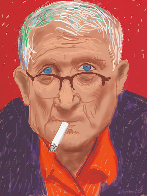 <em>Self Portrait, 20 March 2012 (1219)</em>, 2012, David Hockney, iPad drawing printed on paper, mounted on Dibond. 32 x 24 in. Courtesy of the artist.  © David Hockney