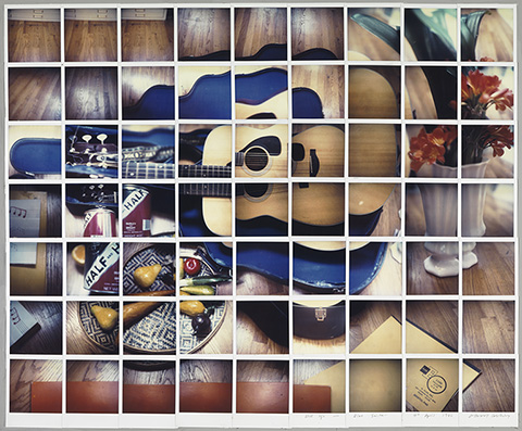 <em>Still Life Blue Guitar 4<sup>th</sup> April 1982</em>, 1982, David Hockney, composite Polaroid. 24 ½ x 30 in. Courtesy of the artist.  © David Hockney. Photo credit: Richard Schmidt