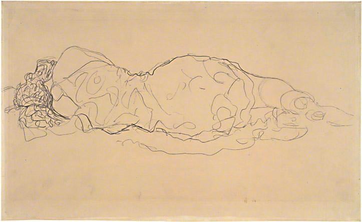 Reclining Woman, Seen from Behind / Klimt