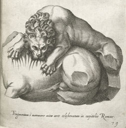 1585 image showing the Lion Attacking a Horse in its fragmentary state