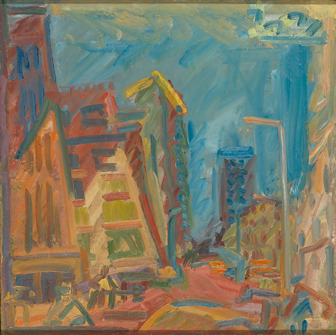<i>Mornington Crescent—Summer Morning</i>, 2004, Frank Auerbach, oil on canvas. Tate: Accepted by HM Government in lieu of inheritance tax and allocated to Tate 2015. Photo © Tate, London 2016. Artwork © Frank Auerbach, courtesy Marlborough Fine Art