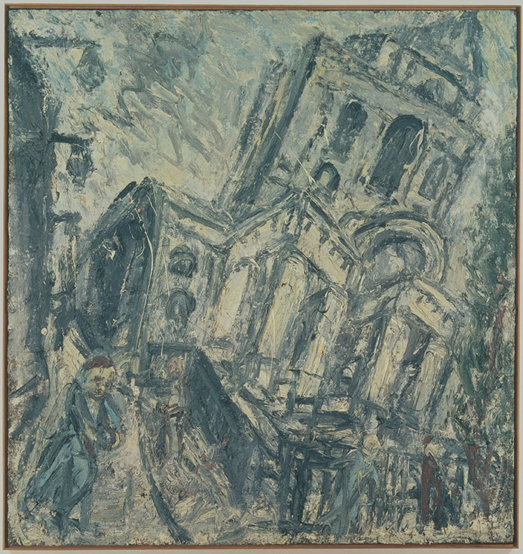 <i>Christ Church, Spitalfields, Morning</i>, 1990, Leon Kossoff, oil on board. Tate: Purchased 1994. Photo © Tate, London 2016. Artwork © Leon Kossoff