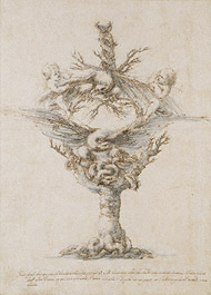 Design for a Ewer with Eagles and Putti / della Bella