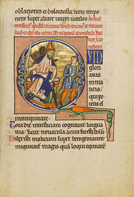 Initial Q: David Before Saul / M Ingeborg Psalter