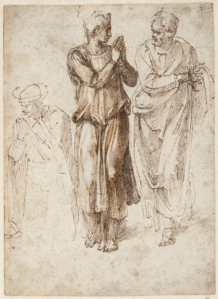 Sketch the standing man 1493 1013 cm by Michelangelo Buonarroti  History Analysis  Facts  Arthive