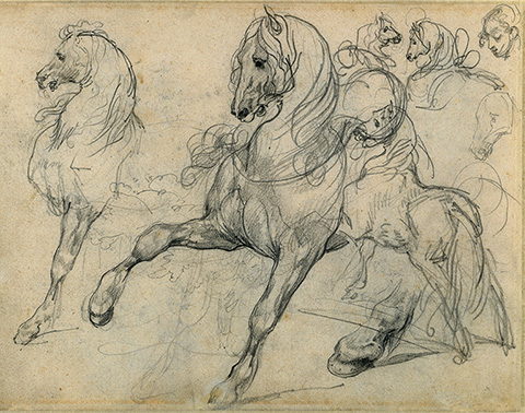 Horses, 1813-14, Théodore Géricault; graphite. The J. Paul Getty Museum