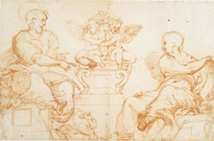 Perino del Vaga. Saint Mark and Saint John with Putti. Royal Collection Copyright 2000 Her Majesty Queen Elizabeth II
