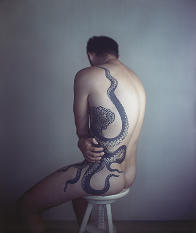 Man with Octopus Tattoo II, 2011, Richard Learoyd, silver-dye bleach print. Collection of the Wilson Centre for Photography. © Richard Learoyd, courtesy Fraenkel Gallery, San Francisco
