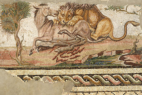 Lion Attacking an Onager