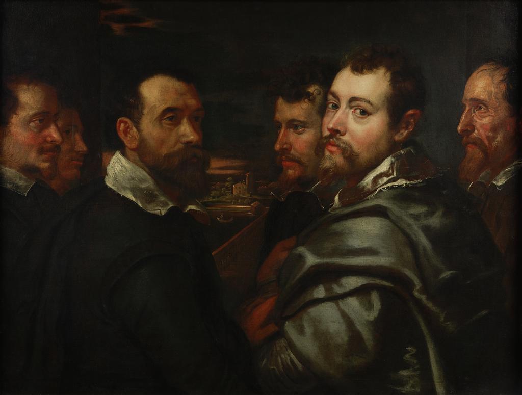 Self-Portrait with a Group of Friends in Mantua, about 1602, Peter Paul Rubens, oil on canvas. On loan from the Bundesrepublik, Deutschland to the Wallraf-Richartz-Museum & Fondation Corboud, Cologne. Photo © Rheinisches Bildarchiv, Sabrina Walz, rba_d038880