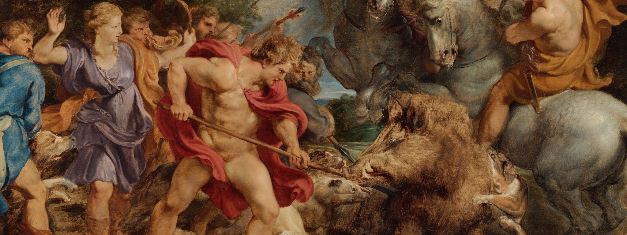 The Calydonian Boar Hunt (detail), about 1611-1612, Peter Paul Rubens, oil on panel. The J. Paul Getty Museum