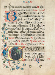 Initial C: Saint Benedict Blessing Maurus / Italian