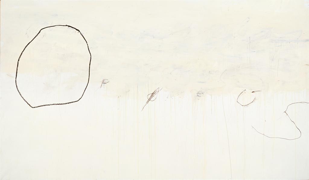Orpheus, 1979, Cy Twombly. Oil-based house paint, paint stick, and wax crayon on canvas. Collection Fondazione Nicola Del Roscio, Gaeta. © Cy Twombly Foundation