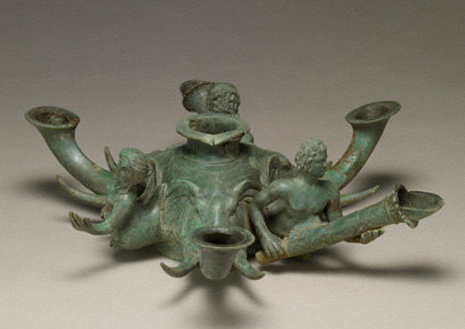 Lamp with Elephant Heads and Human Figures / Colchian