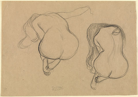Two Studies of a Seated Nude / Klimt