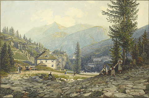 View of the Residence of Archduke Johann in Gastein Hot Springs / Ender