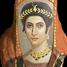 Mummy portrait painting of a young woman