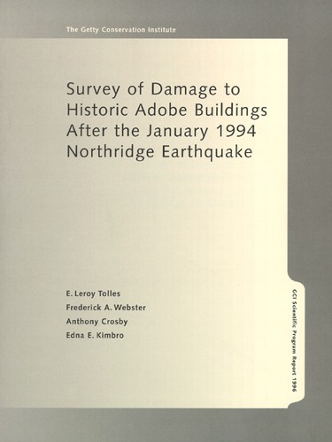 Survey of Damage to Historic Adobe Buildings after the January 1994 Northridge Earthquake