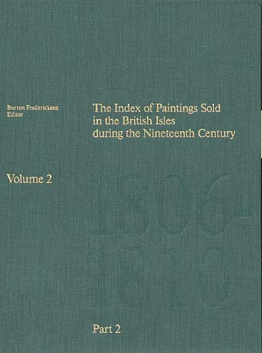 The Index of Paintings Sold in the British Isles During the 19th Century