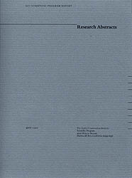 Research Abstracts of the Scientific Program