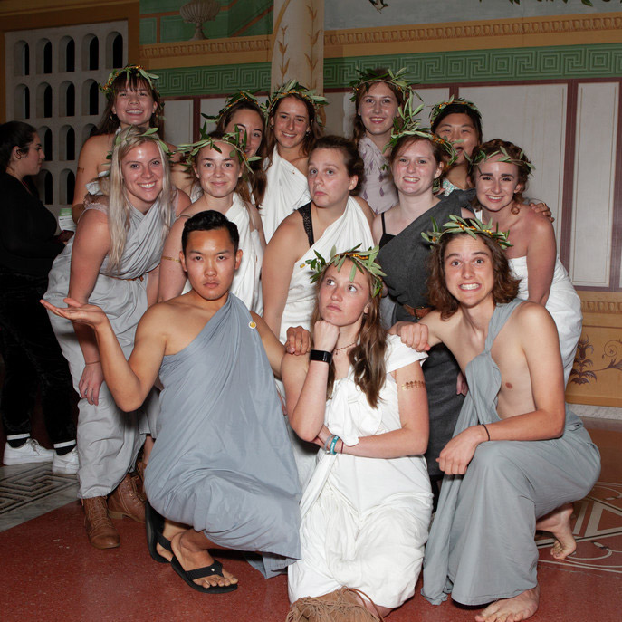Pepperdine students at the Getty Villa