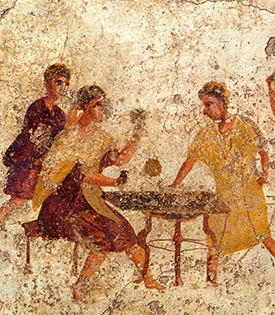 Roman fresco of dice players