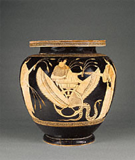 Mixing Vessel with Triptolemos / Greek