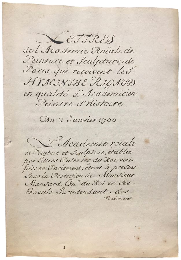 Leaf of paper with handwritten text in French arranged in three sections.