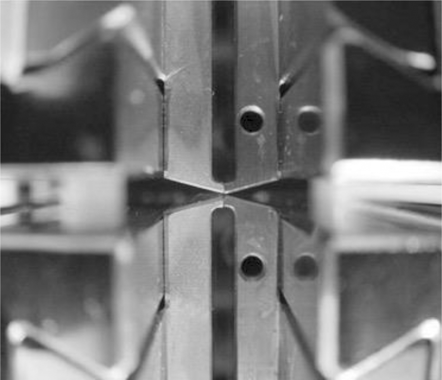 Close-up photo of metal, u-shaped clamps.