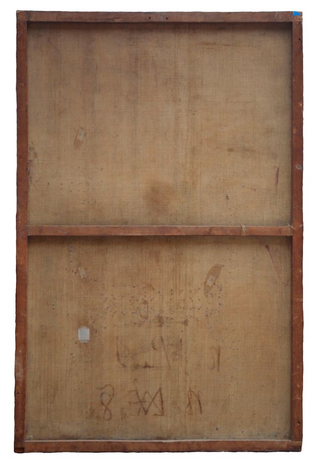 Photo of the back of a painting canvas (26.2).