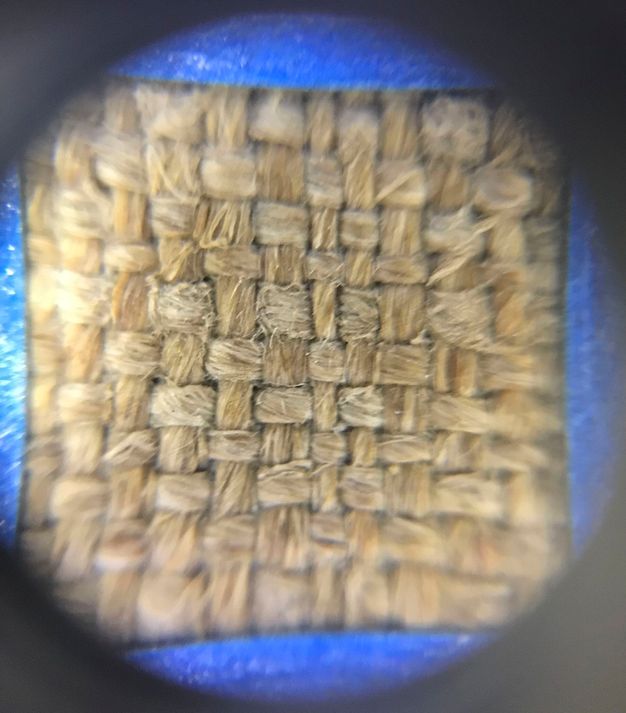 Extreme close up of painting (26.2) canvas fabric.