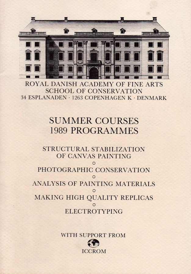 Scan of a formal document with black text. A drawing of a building with many windows is at the top of the page.