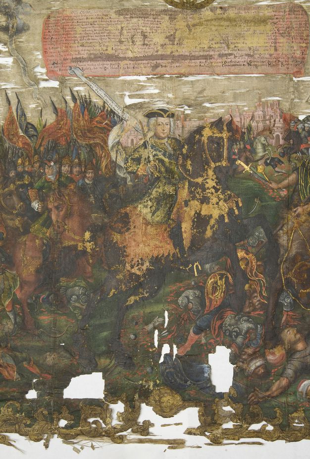 Close up of a central soldier figure in 6.1 (a).