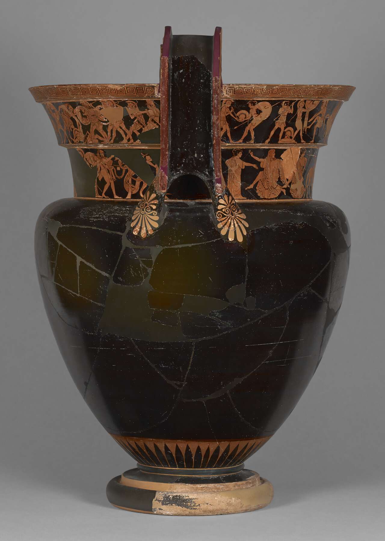 One side of the restored vase