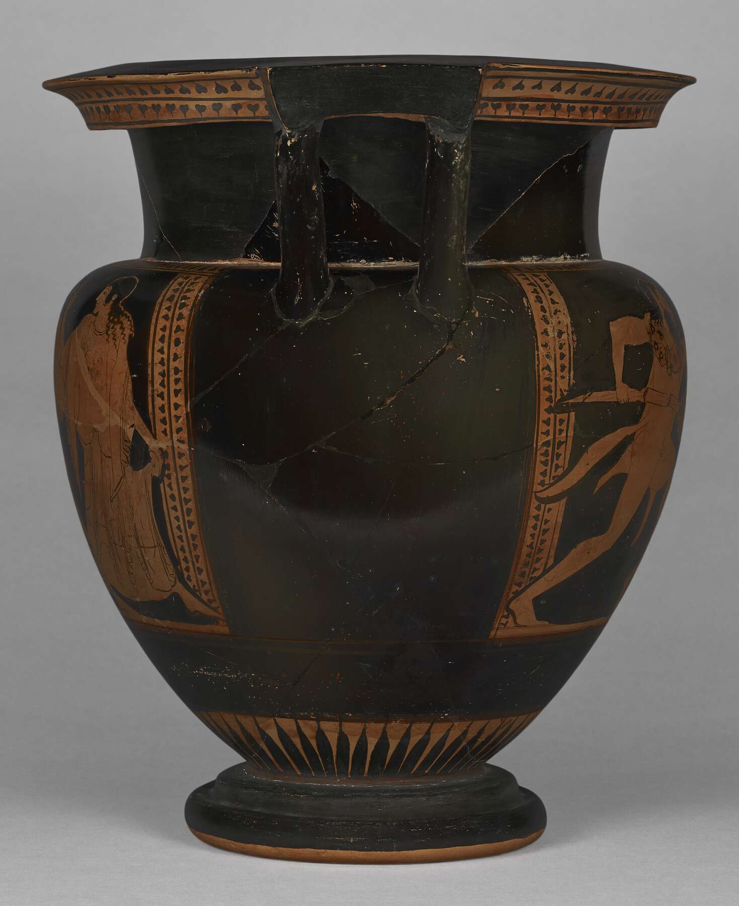 One side of the vase