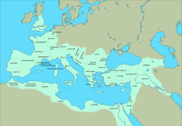 Map of the Roman Empire in 177 CE.