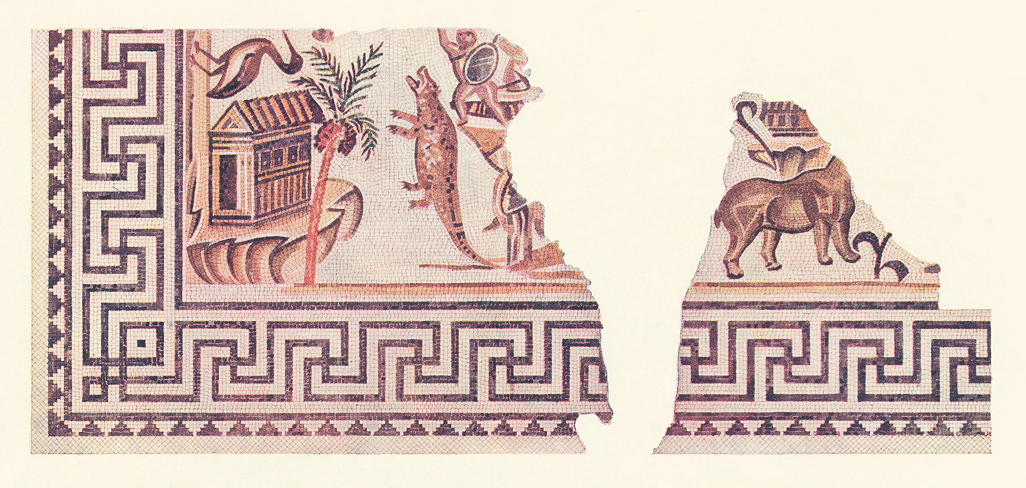 Figure 13. watercolor (now lost) of the mosaic floor