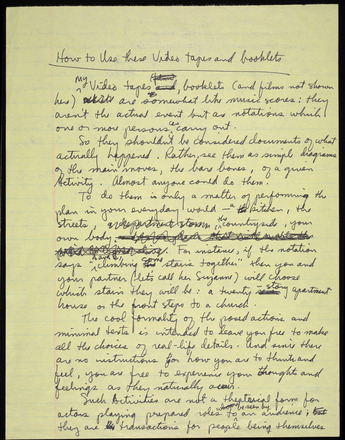 Handwritten notes in black ink on lined yellow paper.