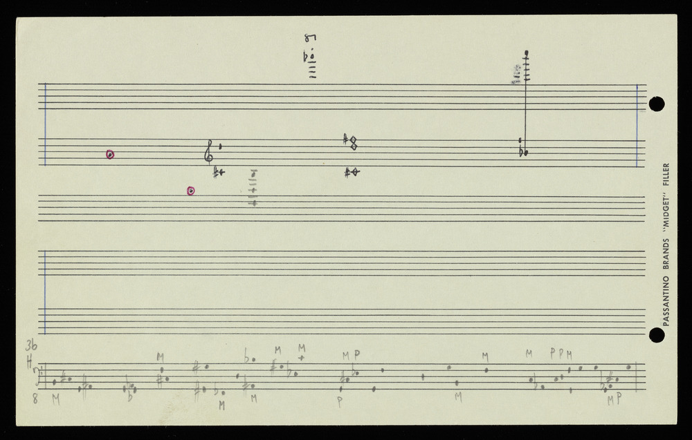 Sketch for graph H for the first realization of John Cage’s *Solo for Piano*: 