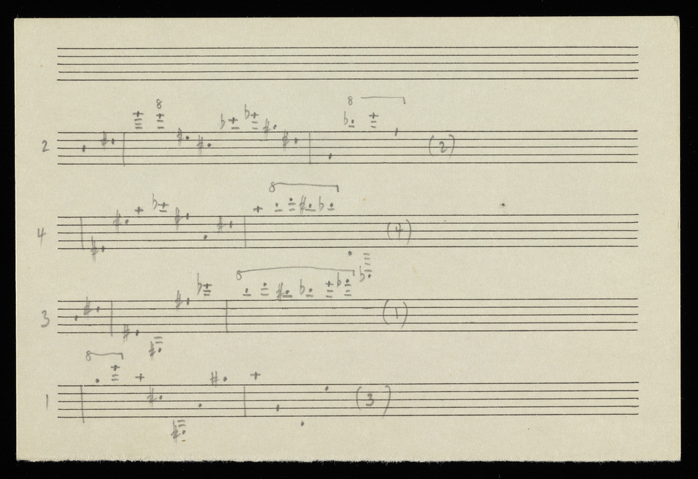 Sketches for graph Q for the first realization of John Cage’s *Solo for Piano*: 