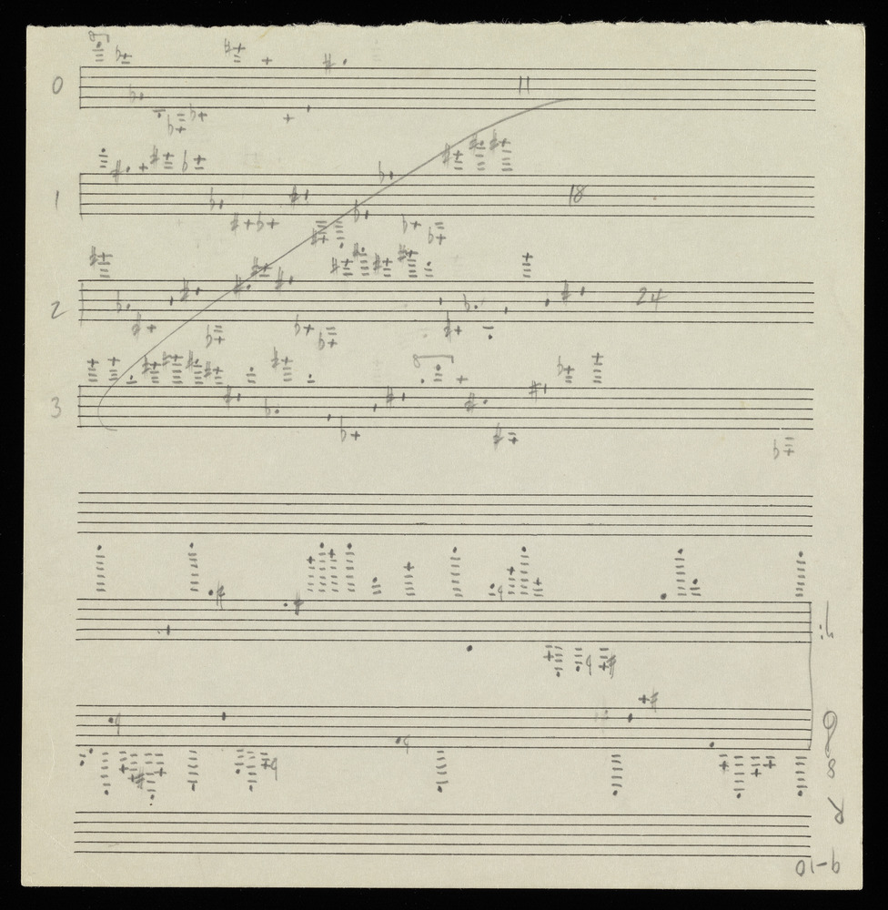 Sketches for graphs Q and R for the first realization of John Cage’s *Solo for Piano*: 