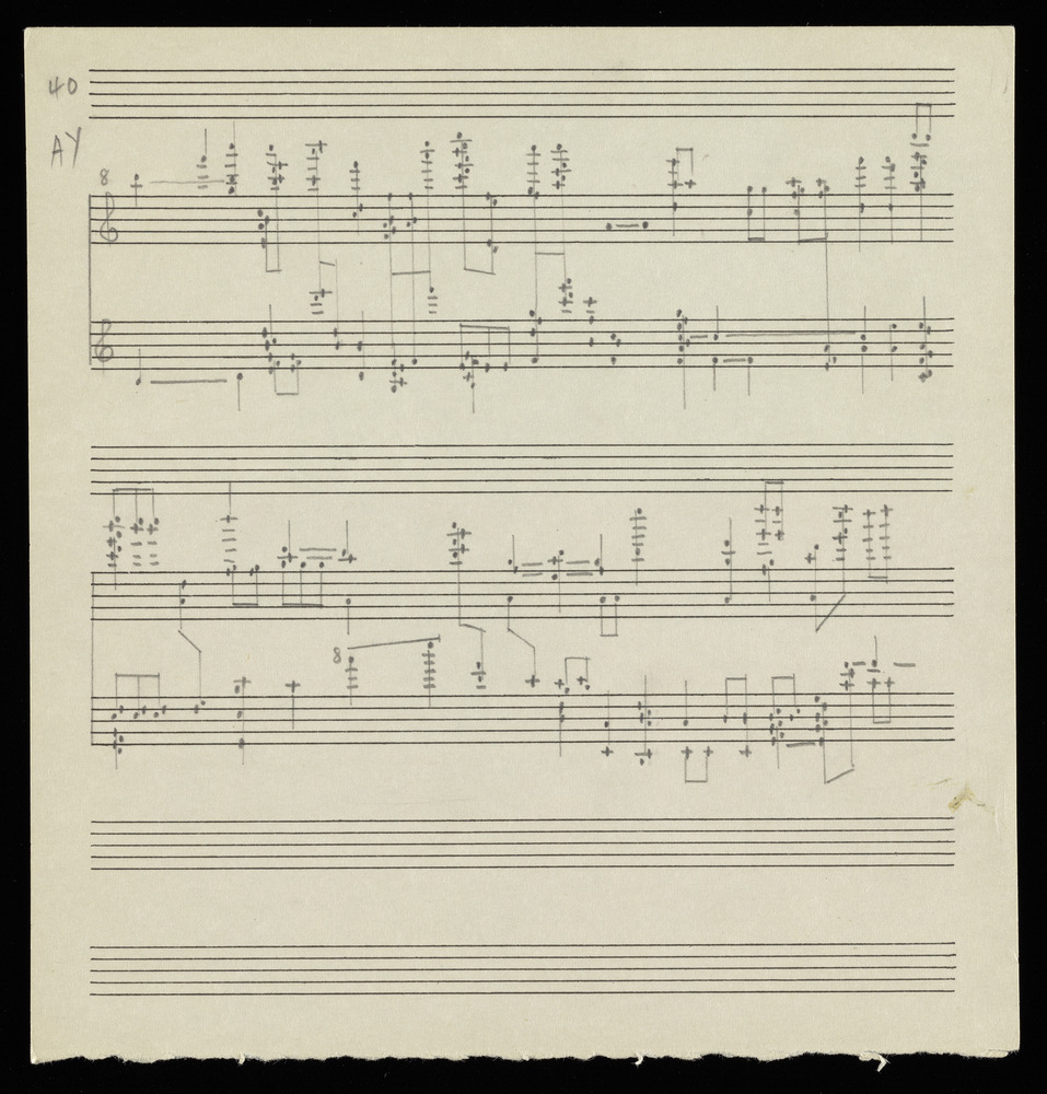 Sketches for graph AY for the first realization of John Cage’s *Solo for Piano*: 