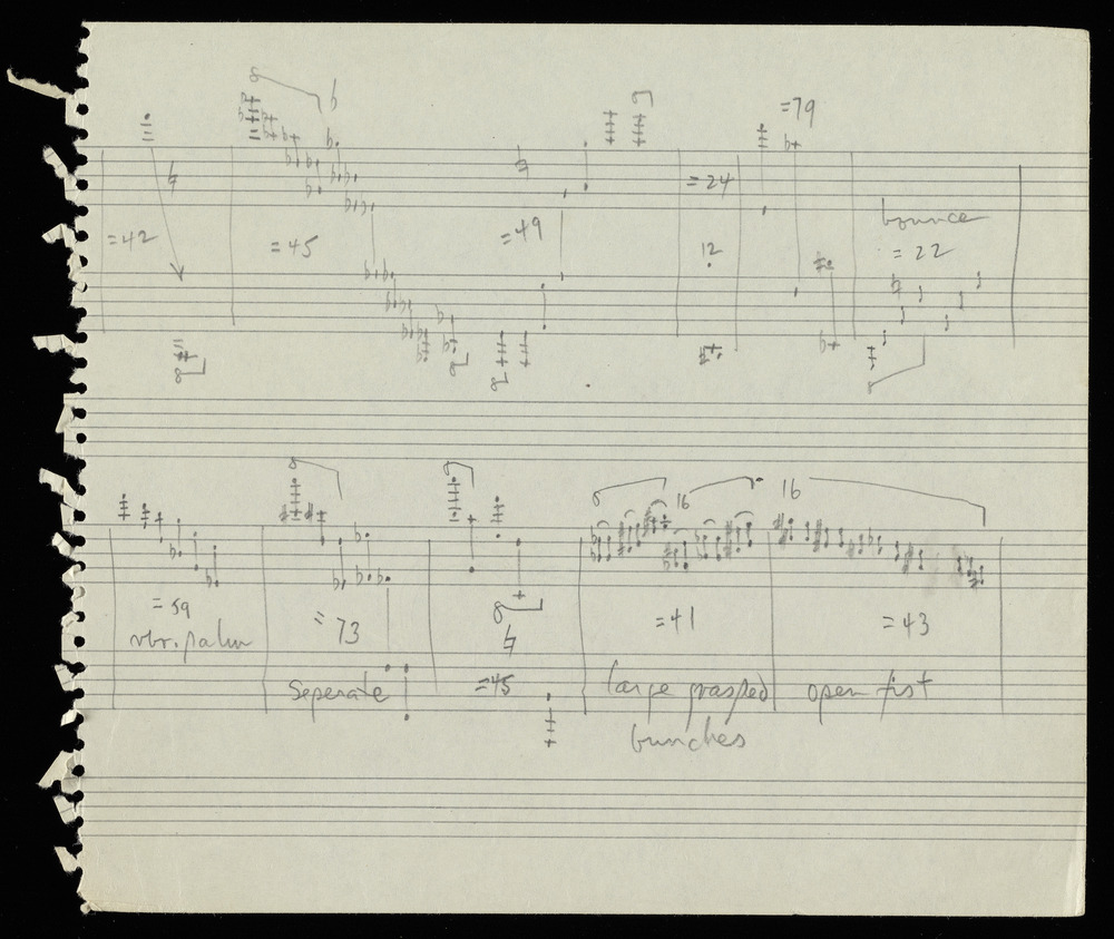 Sketches for graph J for the first realization of John Cage’s *Solo for Piano*: 