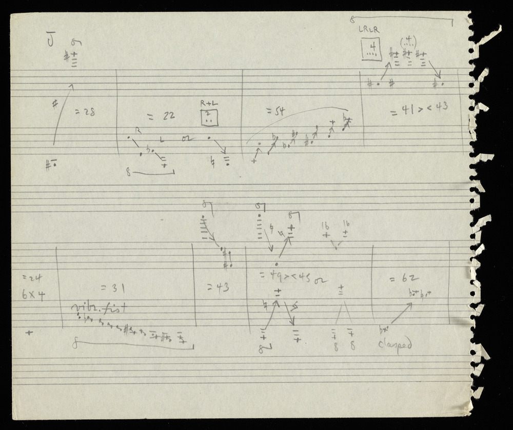 Sketches for graph J for the first realization of John Cage’s *Solo for Piano*: 