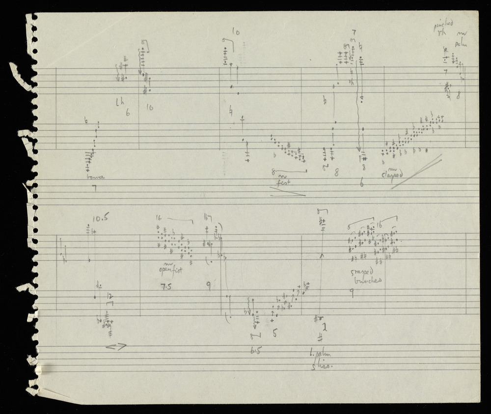 Sketches for graph J for the first realization of John Cage’s *Solo for Piano*: 