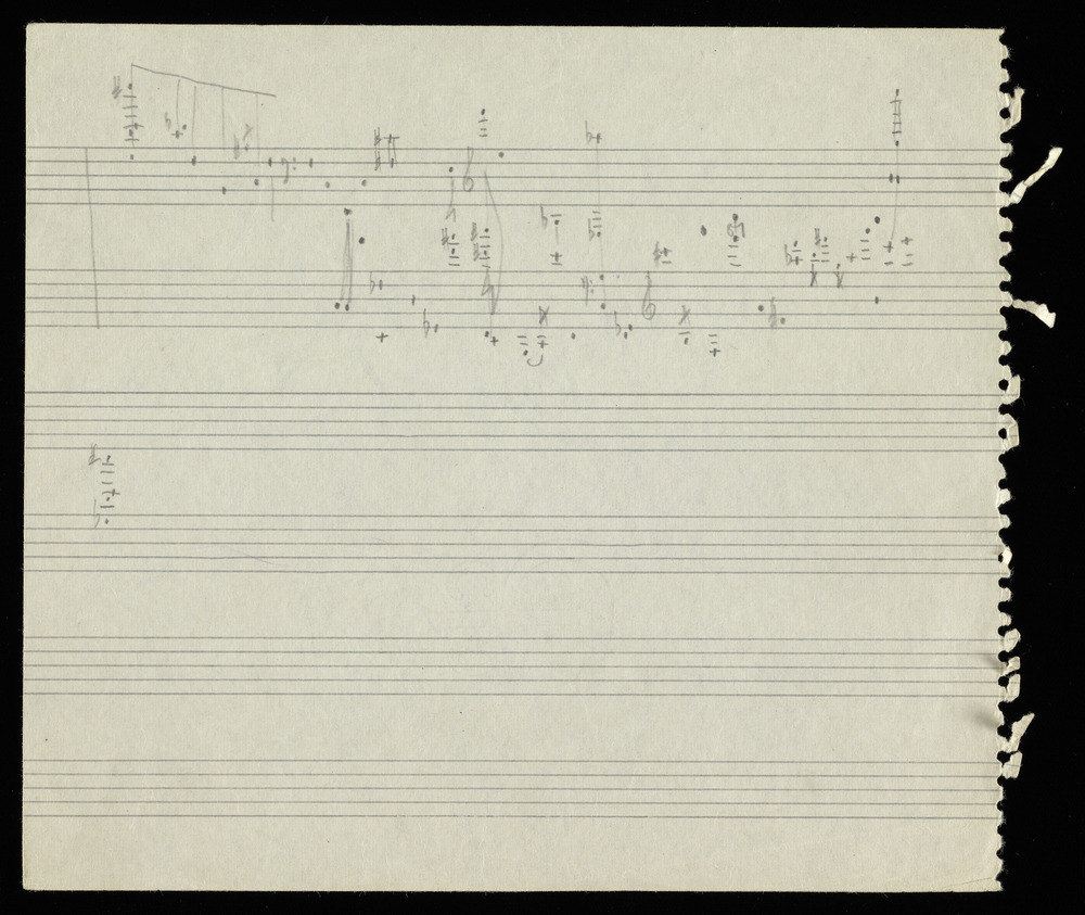 Sketches for graphs AT, BE, and BD for the first realization of John Cage’s *Solo for Piano*: 