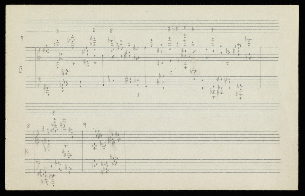 Sketch for graph B and K for the first realization of John Cage’s *Solo for Piano*: 