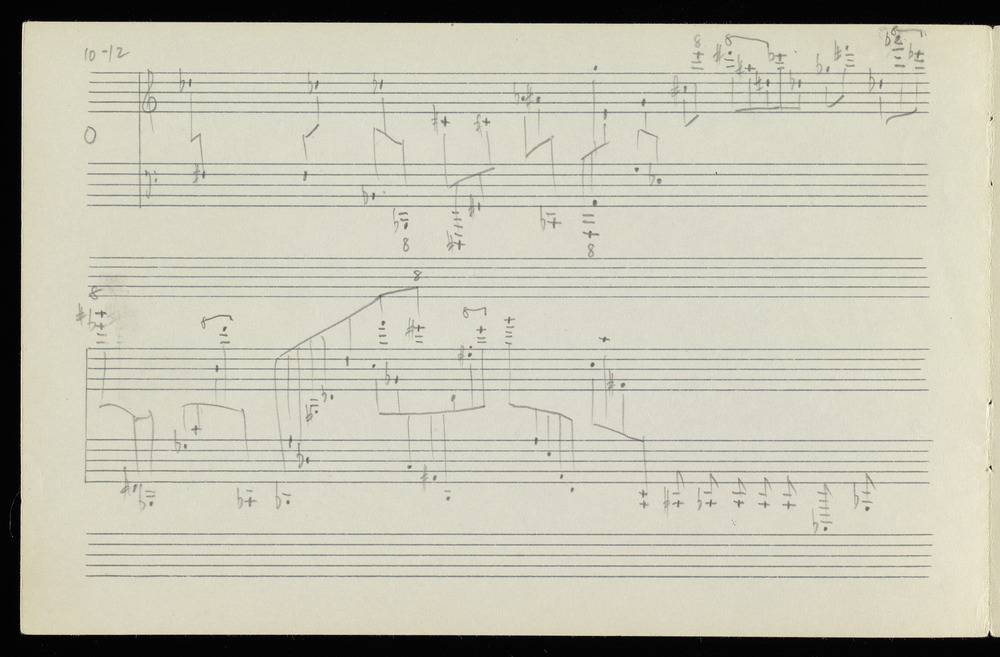 Sketches for graph O for the first realization of John Cage’s *Solo for Piano*: 