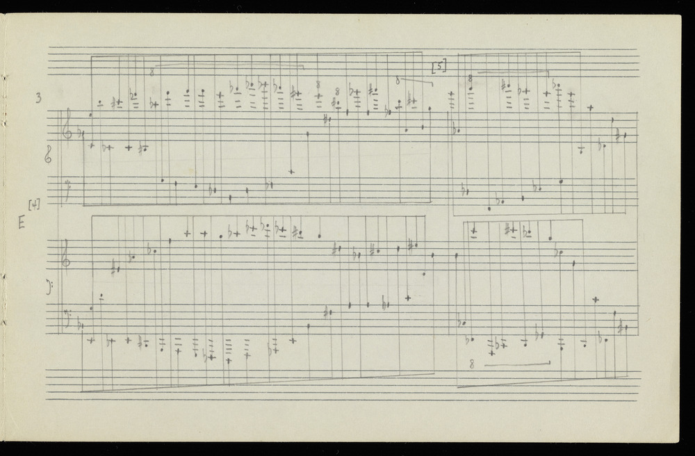 Sketch for graph E for the first realization of John Cage’s *Solo for Piano*: 