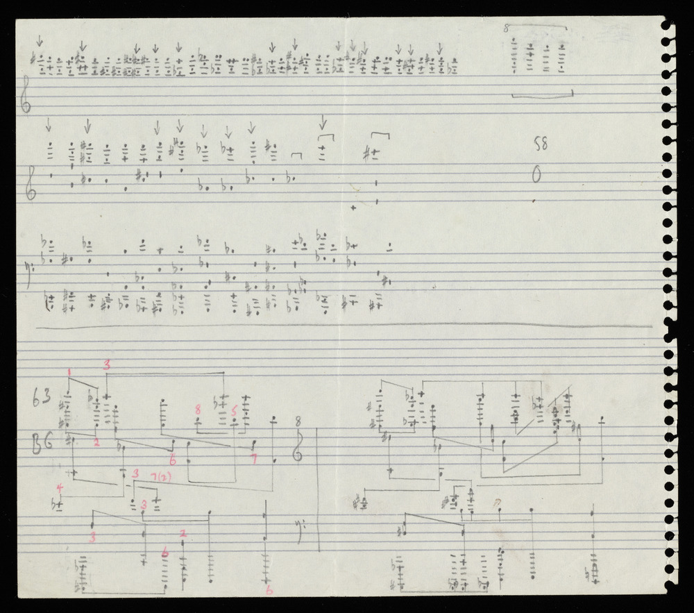 Sketches for graphs O and BR for the first realization of John Cage’s *Solo for Piano*: 